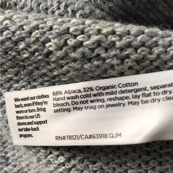 Eileen Fisher Alpaca & Organic Cotton Ballet Neck Side Slit Gray Sweater Size SP - Picture 4 of 12